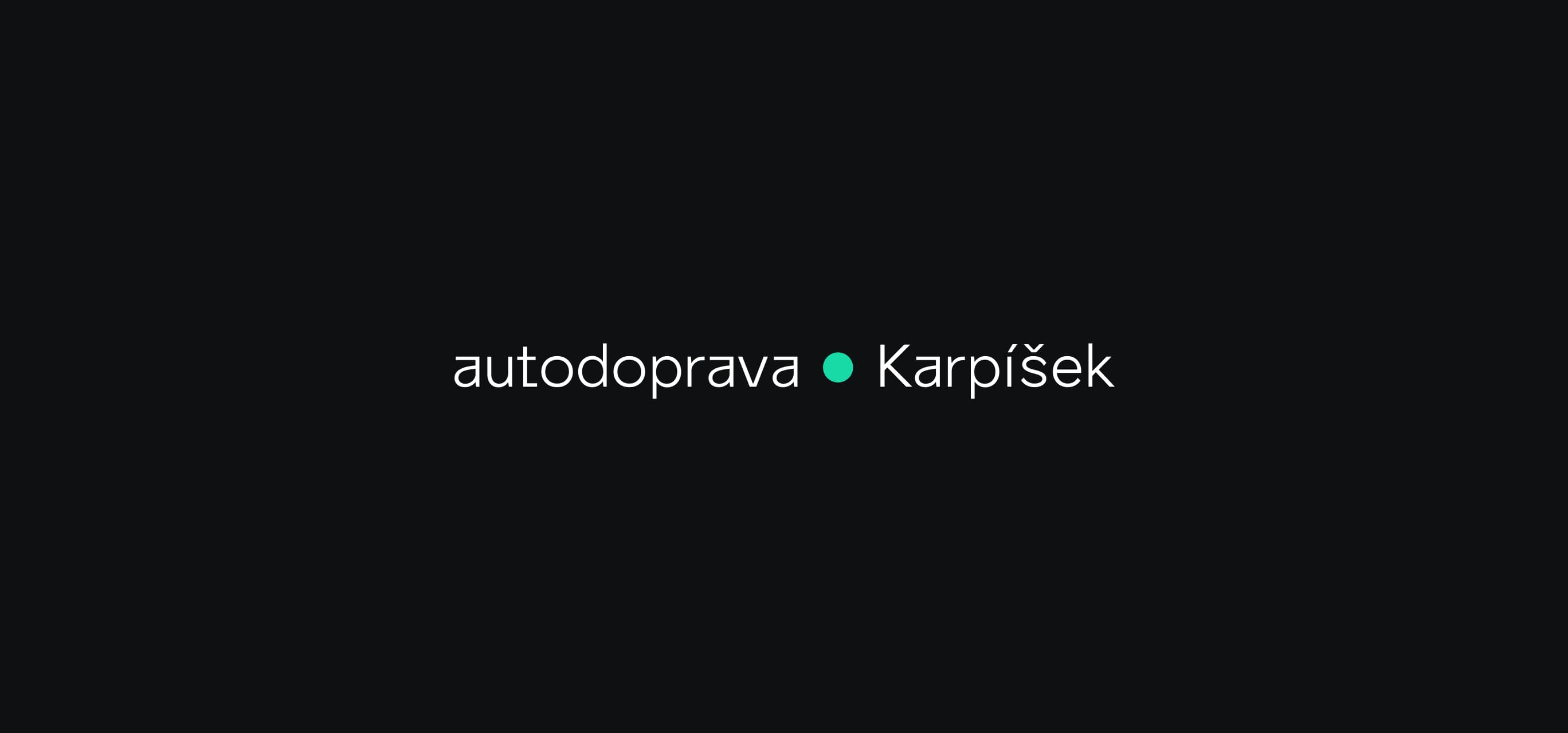 The autodoprava • Karpíšek logotype on a black background