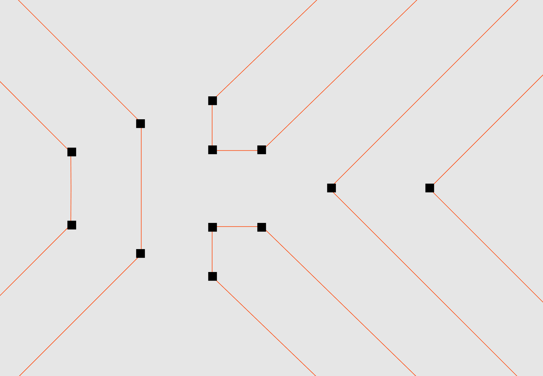 DKC logotype redrawn as vector curves with anchor points