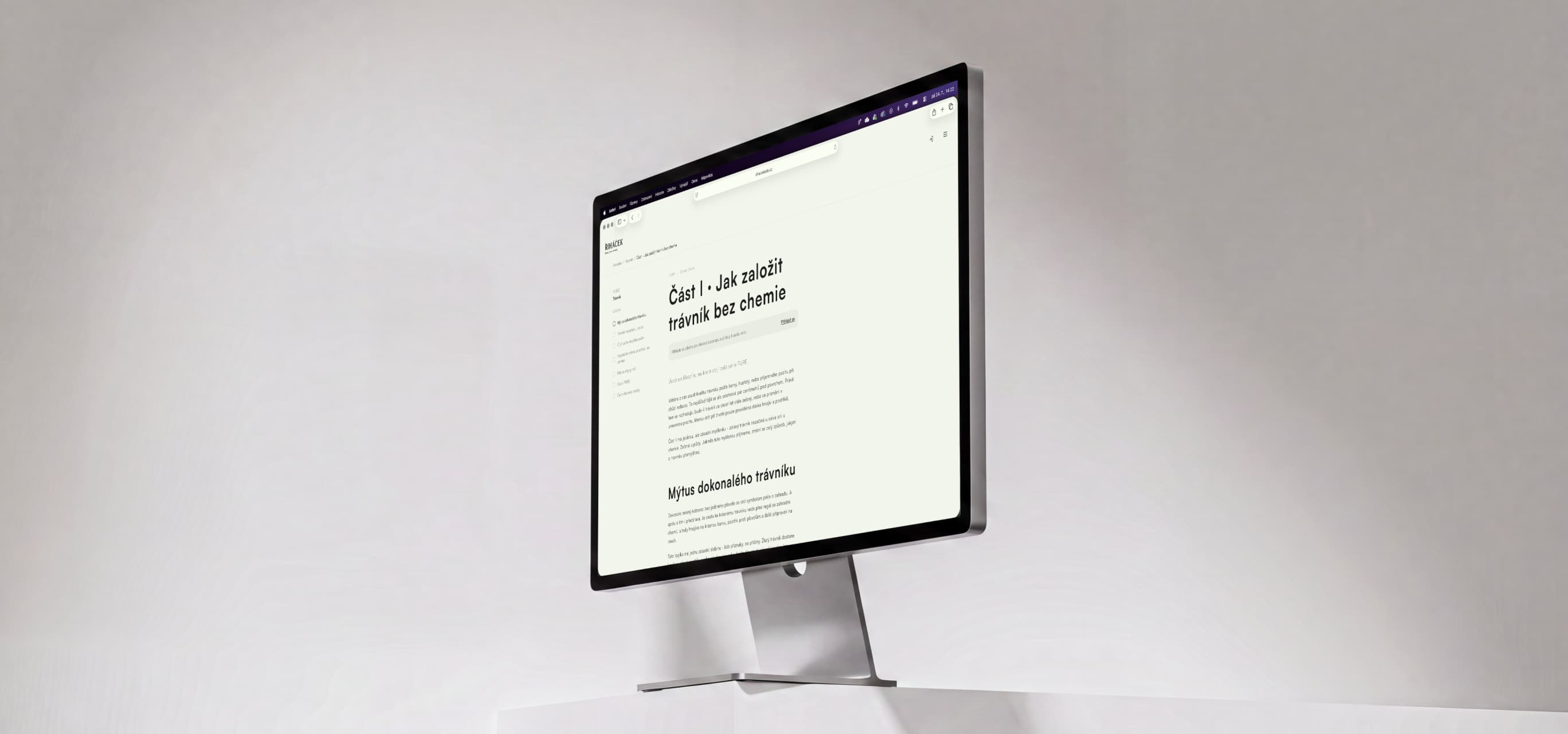 ŘiháčekEDU course platform on desktop