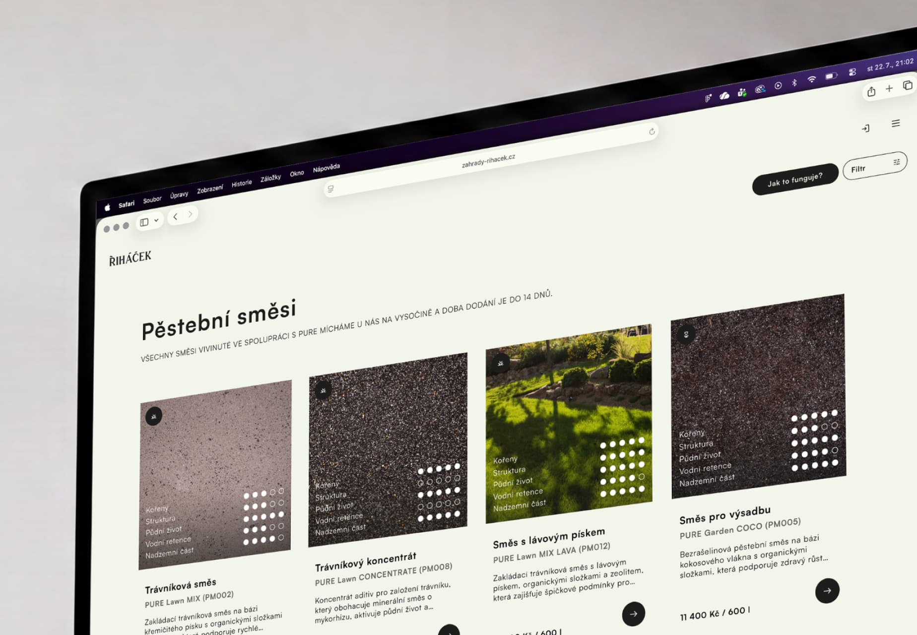 Design a vývoj e-shopu Řiháček