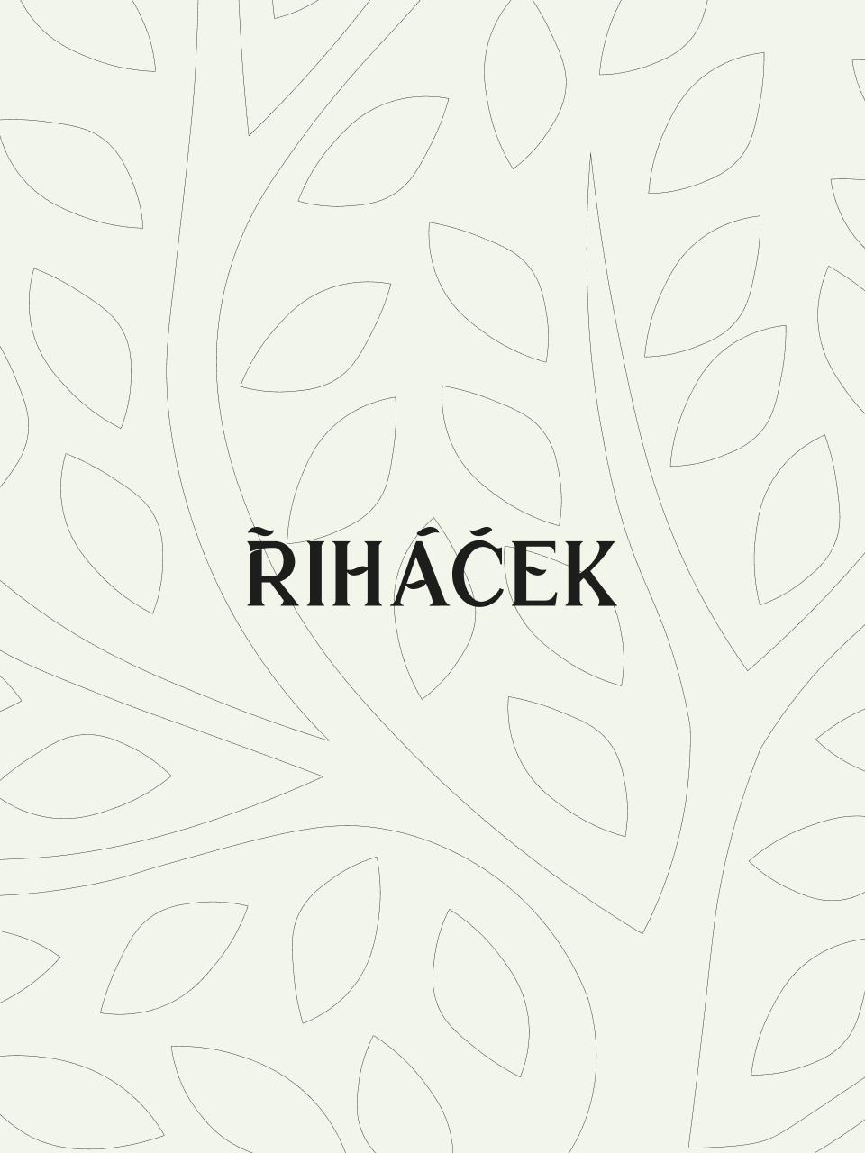 Řiháček logotype proposal on brand pattern