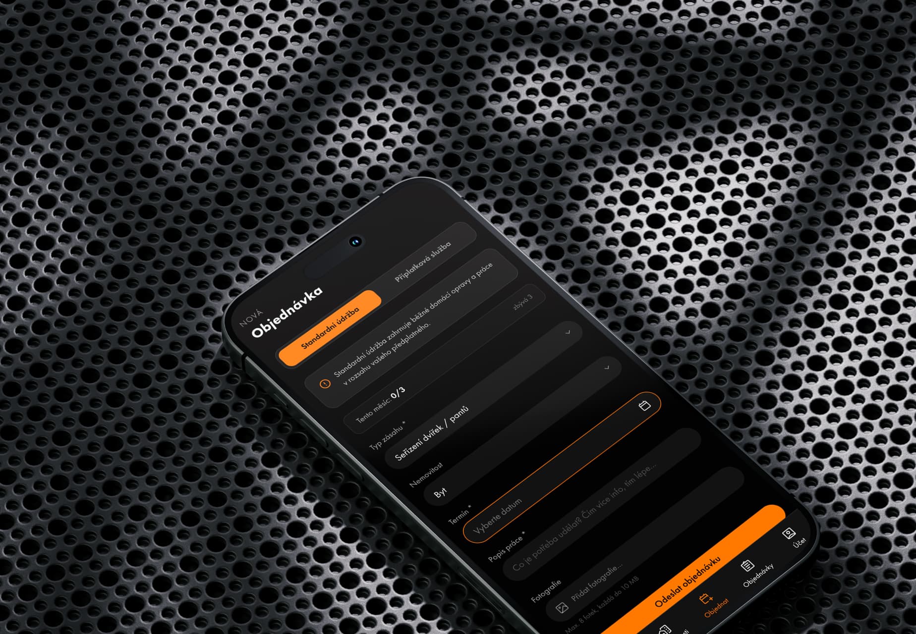 Order management screen in the admin app