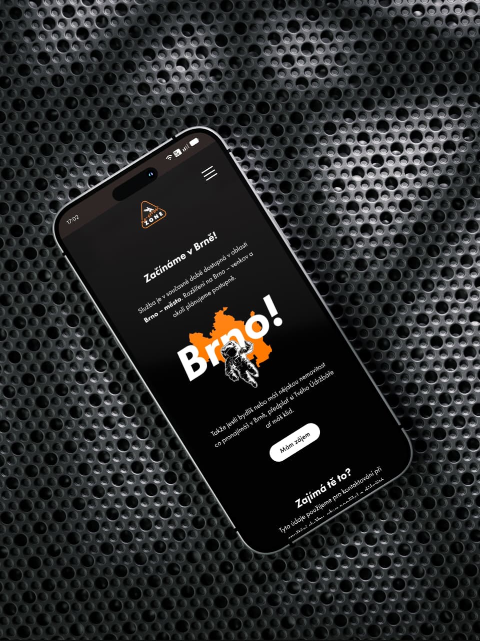 Tvůj Údržbář website landing page on phone
